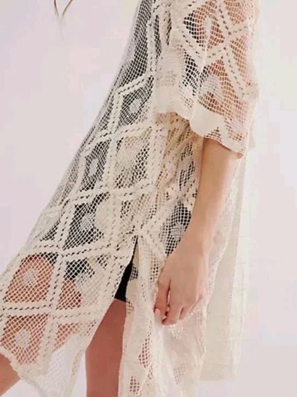 NWT Free People Sunshine Crochet Caftan OS - Picture 5 of 5